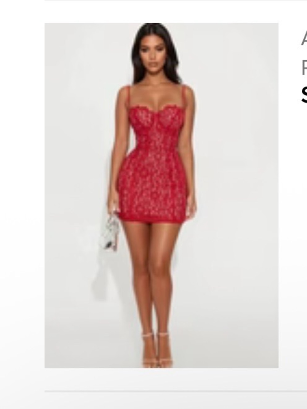 Fashion Nova Red Lace Mini Dress
